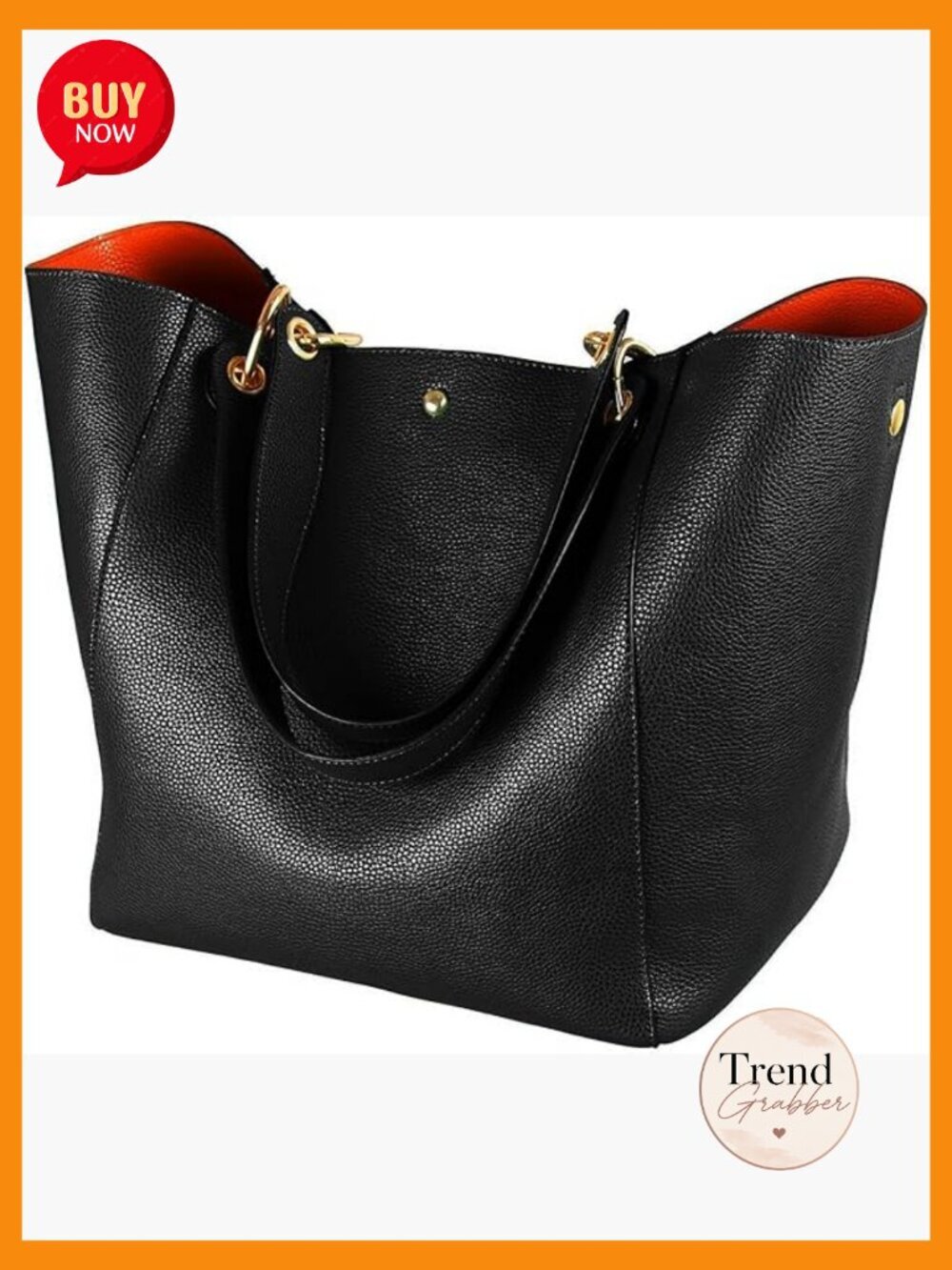 Large Work Tote Bag Vegan Leather Crossbody Purse